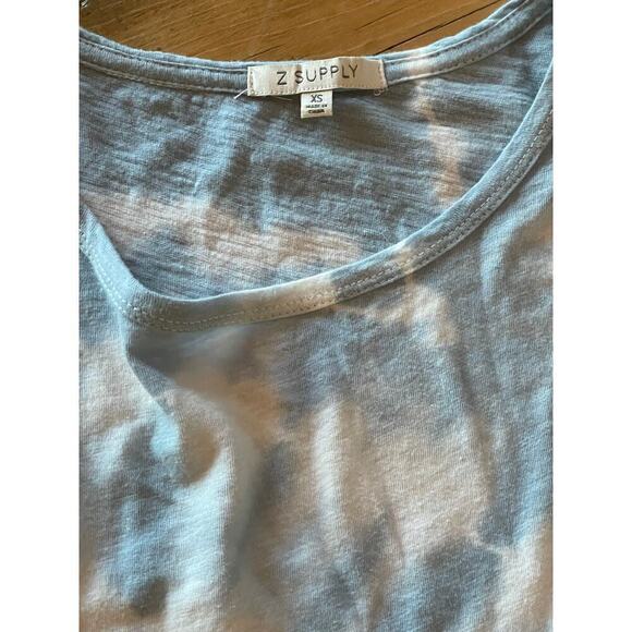 Z Supply Women's Tie Dye Blue/white T-shirt Dress. Size XS - Picture 2 of 6